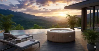 Novihome PureSpa Deluxe Opblaasbare Spa 4-persoons - Beige