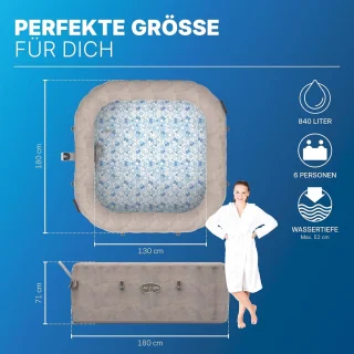 Novihome Rome Luxe AirJet Opblaasbare Whirlpool 6 Pers 180x180x71 cm Bruine Marmer