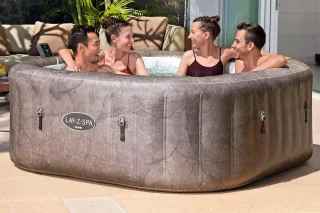 Novihome Rome Luxe AirJet Opblaasbare Whirlpool 6 Pers 180x180x71 cm Bruine Marmer