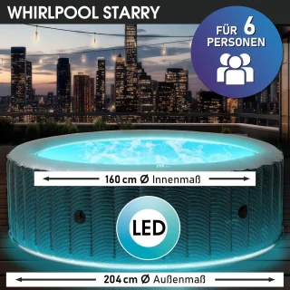 Novihome Starry Deluxe Spa Opblaasbare Whirlpool 6 Pers Ø204x70 cm