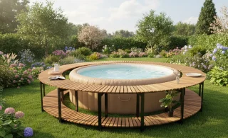 Novihome Whirlpool bekleding – ronde spa-omranding 273 x 53 cm