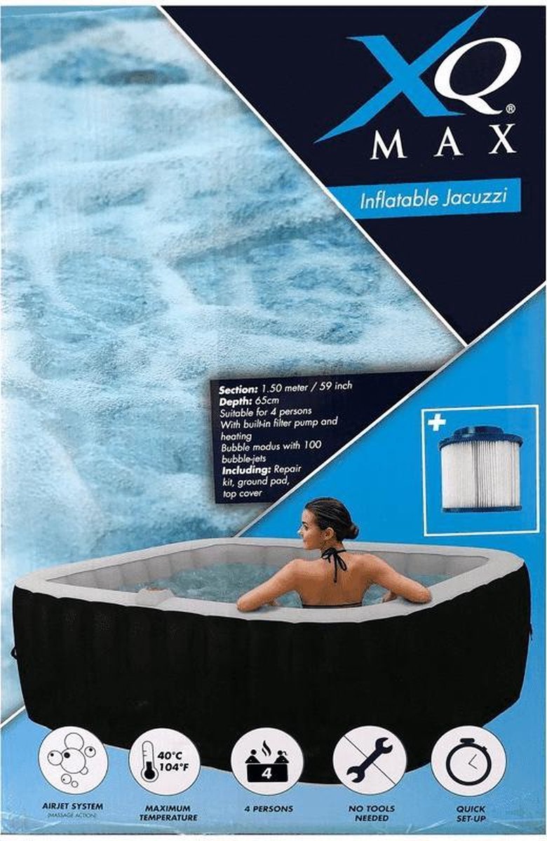 Opblaasbaar Bubbelbad 2-4 Persoons 145x65cm 1200W
