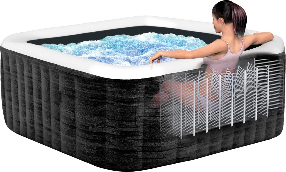 Wat vinden we goed aan de Opblaasbaar Bubbelbad 2-4 Persoons 145x65cm 1200W