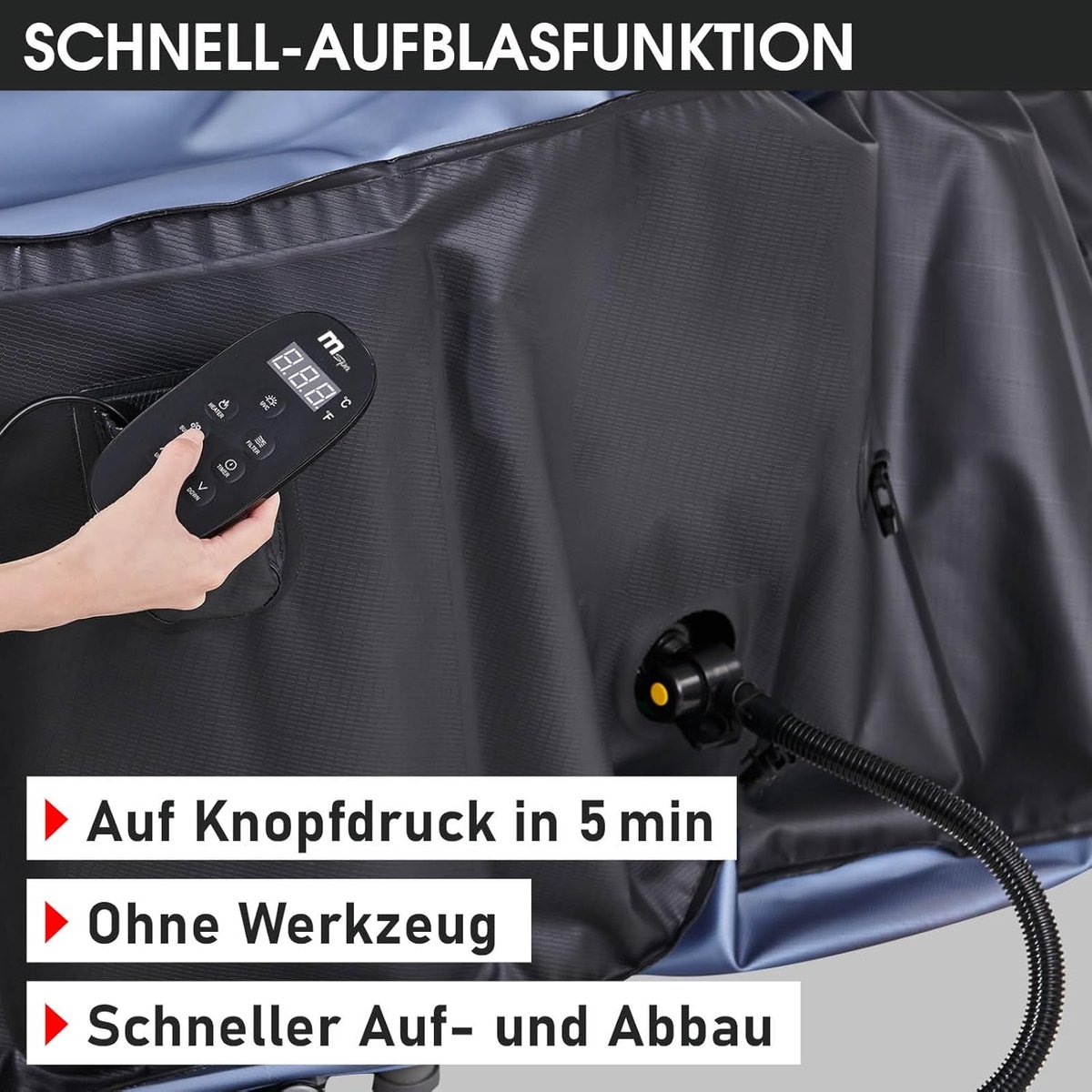 Opblaasbaar Bubbelbad 4-Persoons Vierkant 158x158 cm - Incl. Cover & Filter