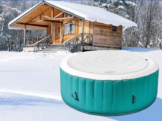 De Opblaasbaar Spa Deksel Rond 160x160 cm in één oogopslag