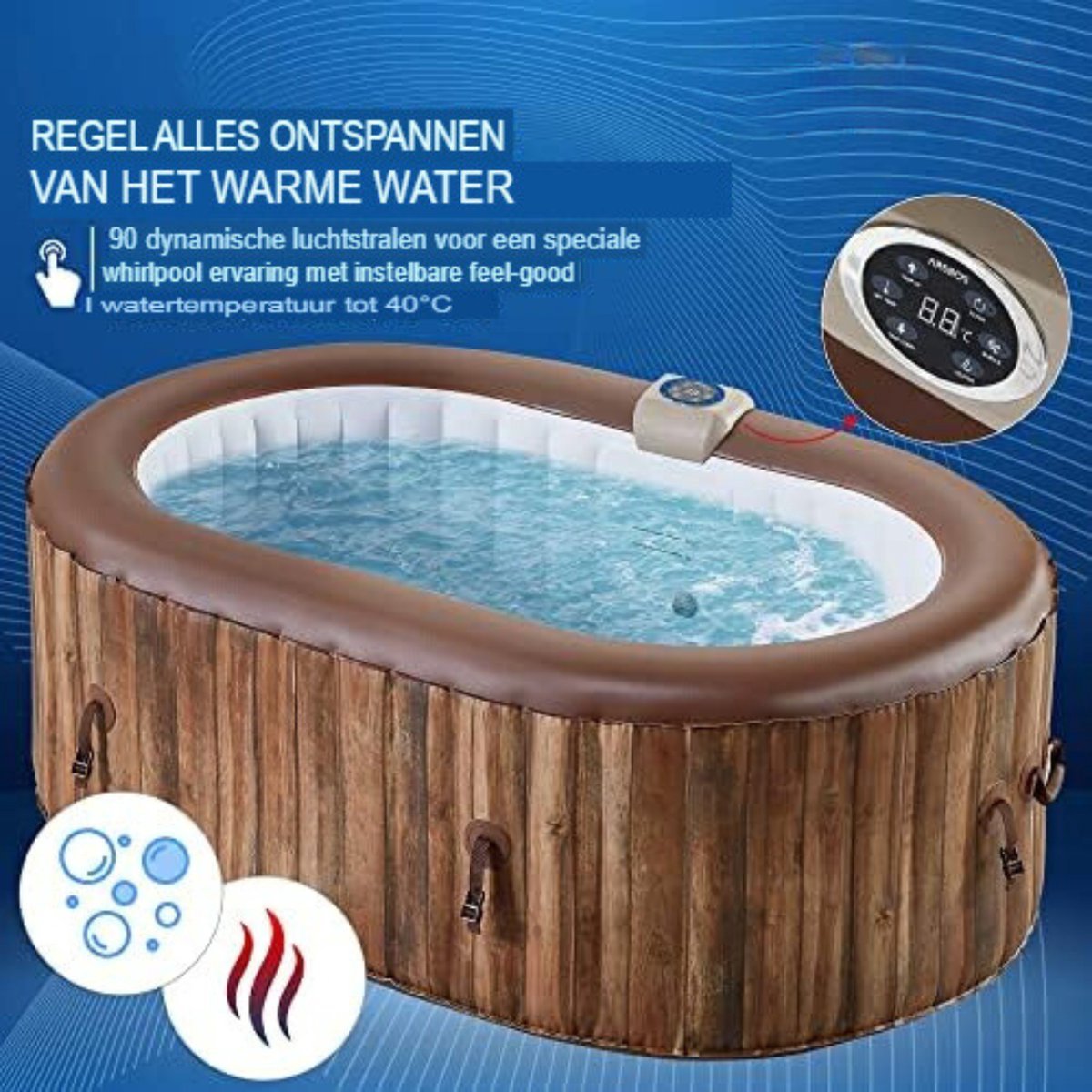 Opblaasbare Jacuzzi 190cm 2 Personen 550L