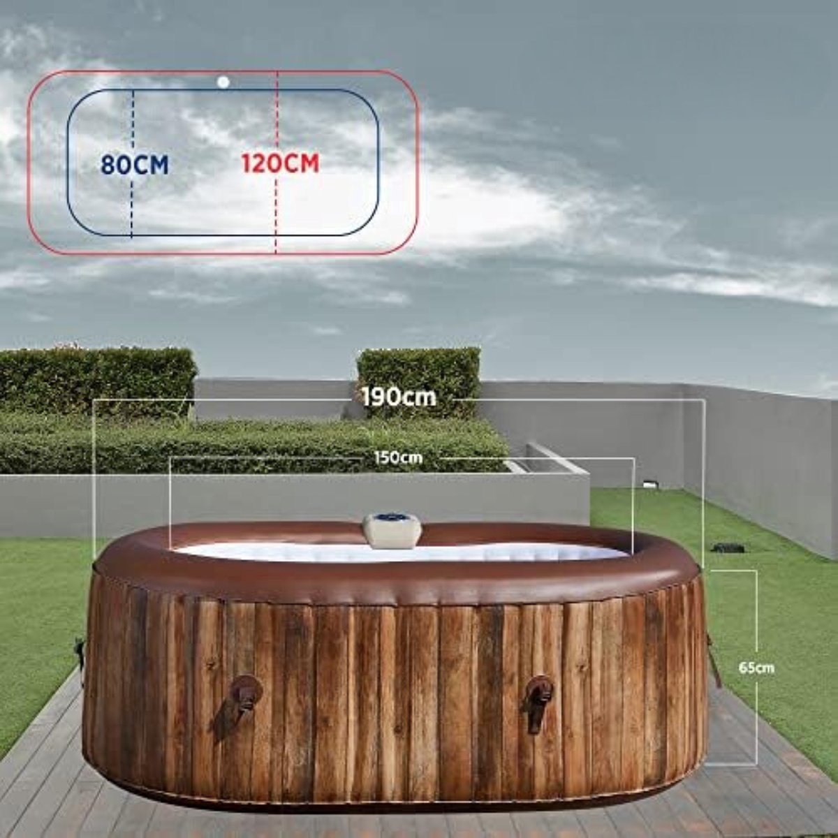 Opblaasbare Jacuzzi 190cm 2 Personen 550L
