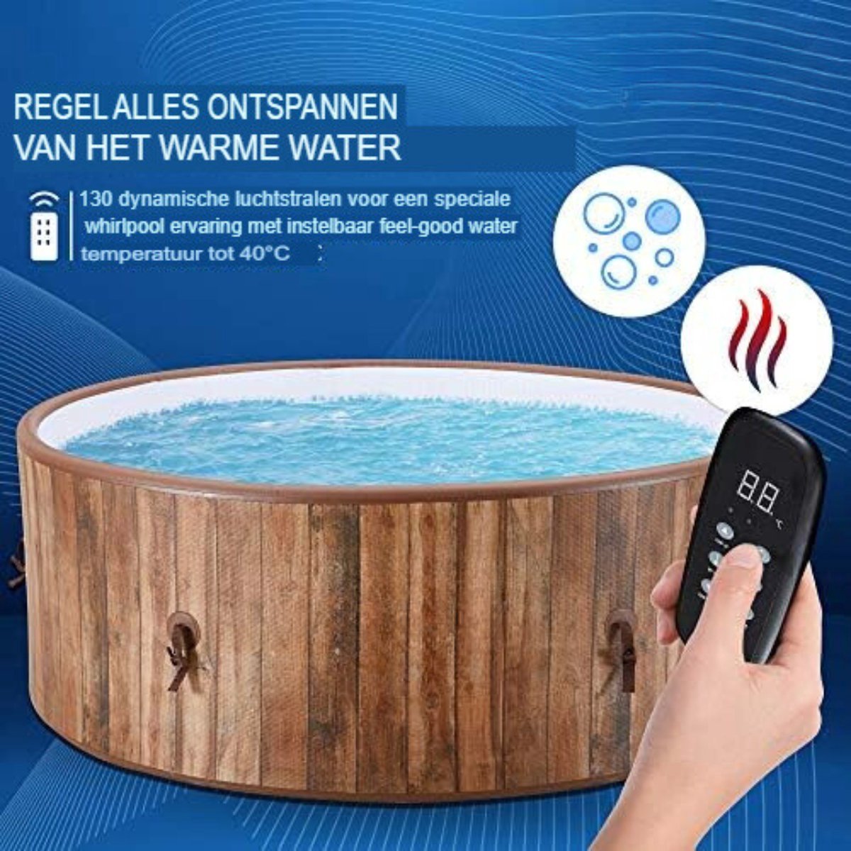 Opblaasbare Jacuzzi 6 Personen 180cm 1120L
