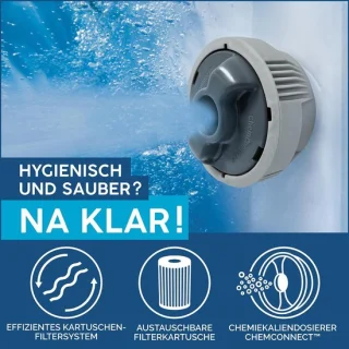 Opblaasbare Jacuzzi 6 Personen - House&Garden RoyalSpa AirJet Deluxe Whirlpool - 140 Massagejets - Verwarmbaar tot 40°C - Freeze Shield Vorstbescherming - Thermocover Inclusief - Outdoor Spa voor Tuin & Terras - Rond 196 x 71 cm - Taupe