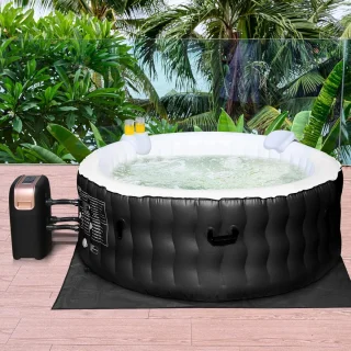 Opblaasbare Jacuzzi Ø180 cm Zwart 2-4 Personen