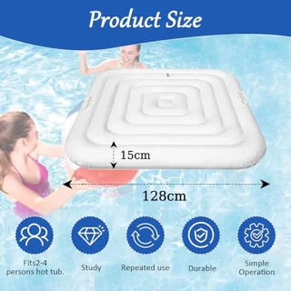 Opblaasbare spa-afdekking 140 cm vierkant, 4-persoons