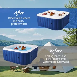 Opblaasbare spa-afdekking 140 cm vierkant, 4-persoons