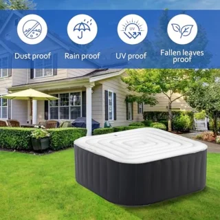 Opblaasbare spa-afdekking 140 cm vierkant, 4-persoons