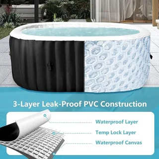 De Pauwhome Opblaasbare 2-persoons Hot Tub 190 x 120 x 63,5 cm in één oogopslag
