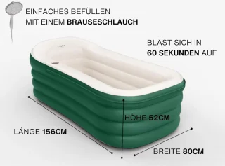 Wat vinden we goed aan de Pauwhome Opblaasbare Badkuip 156 x 80 x 52 cm