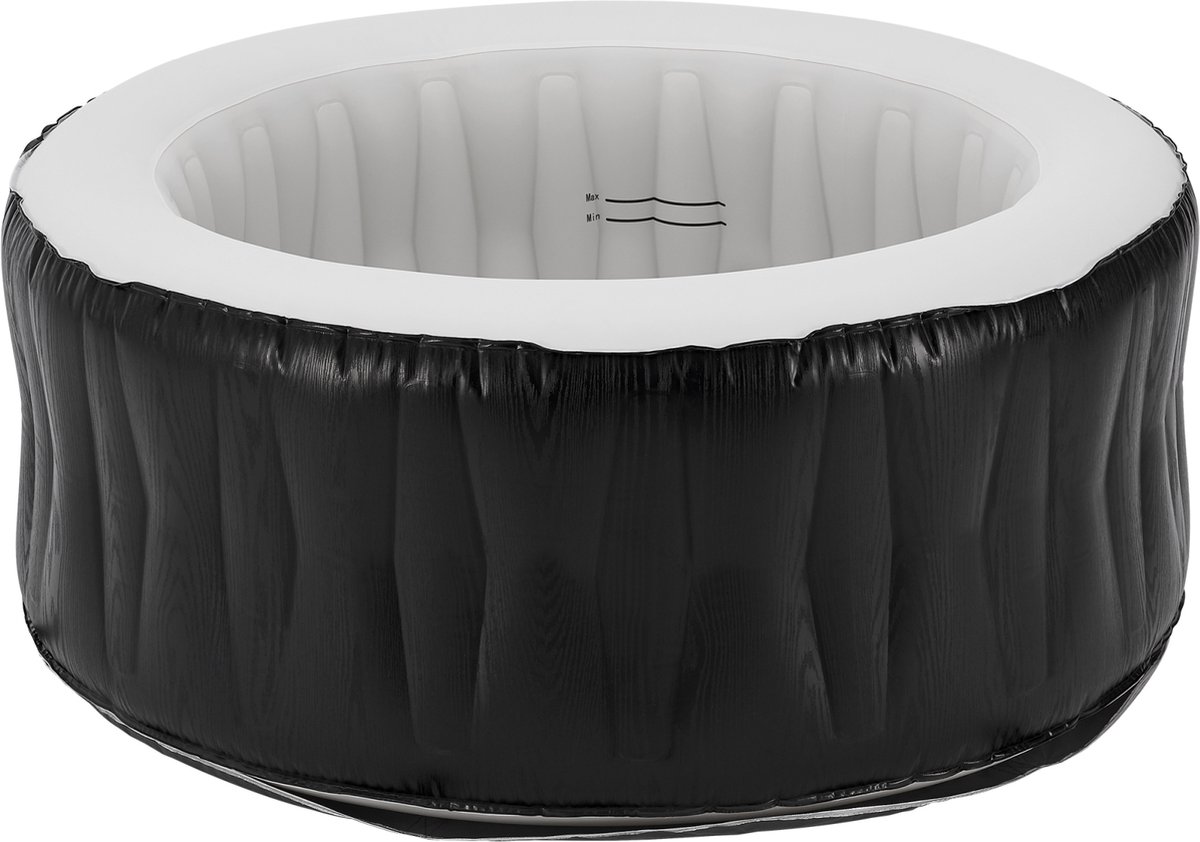 pro.tec Carbone opblaasbaar bubbelbad Ø165x70 cm zwart-wit 3 personen