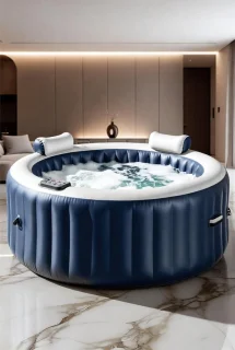 PureFlow opblaasbare Jacuzzi Whirlpool voor 4 personen, Ø 196x71 cm