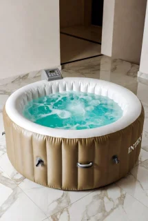 PureSpa 77" rond opblaasbare jacuzzi voor 4 personen bruin/beige