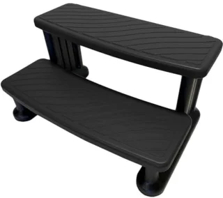 Puri Tech universal spa & hot tub outdoor steps - black