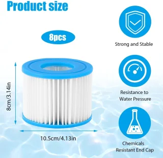 RosaBloom vervangende spa filters set van 8