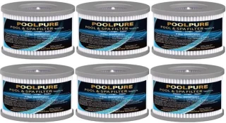 Set van 6 vervangingsfilters voor opblaasbare hot tubs
