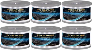 Set van 6 vervangingsfilters voor opblaasbare hottubs