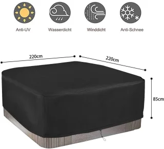 SnelShoppen hot tub cover maat 220x220x85 cm