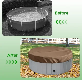SnelShoppen - Outdoor Hotbubs 200x30cm Ronde Spa Cover met Verstevigde Randen, Zware Bescherming tegen Stof voor Badkuip (Bruin)