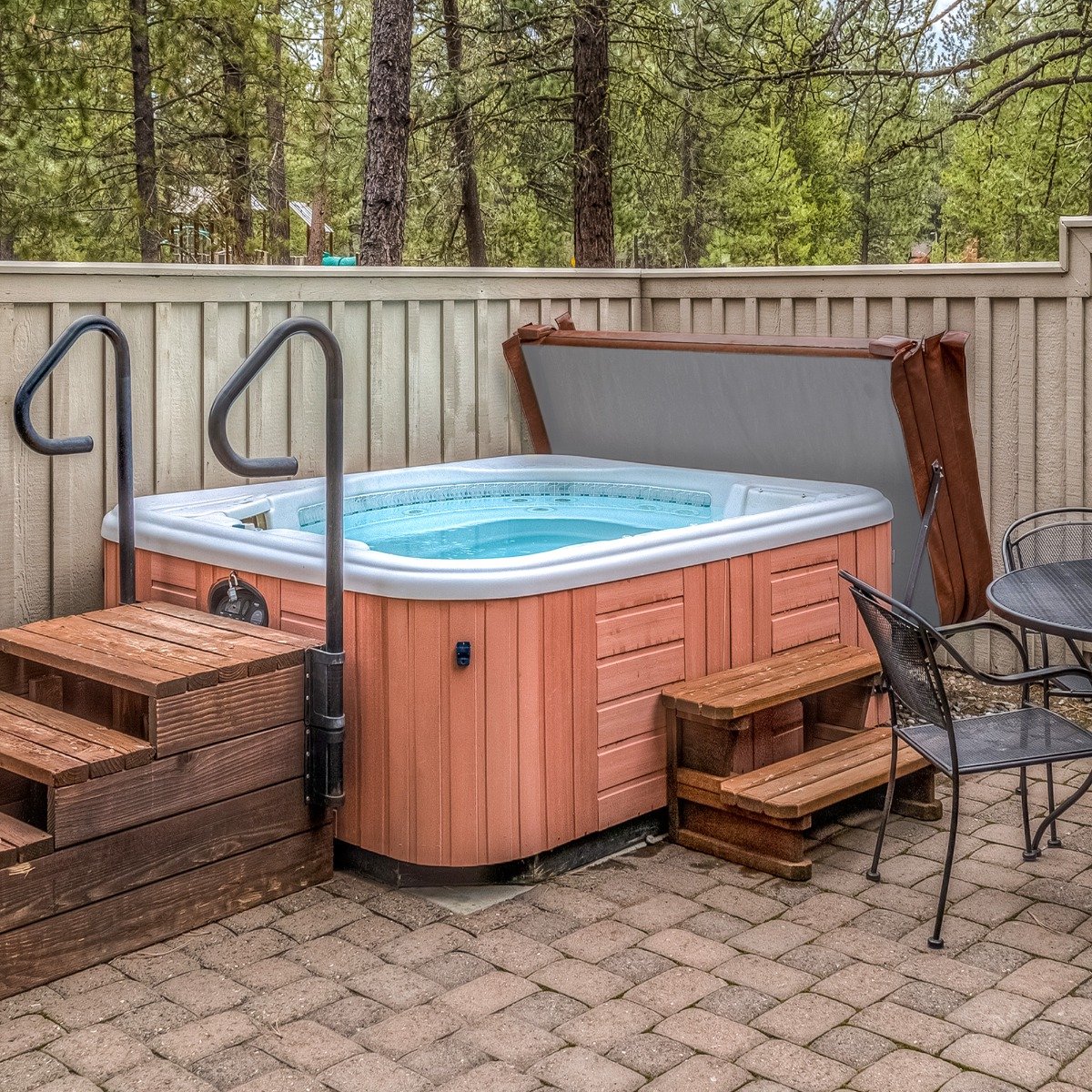Spa bubbelbad deksel 2.1x2.1m vierkant bruin PVC
