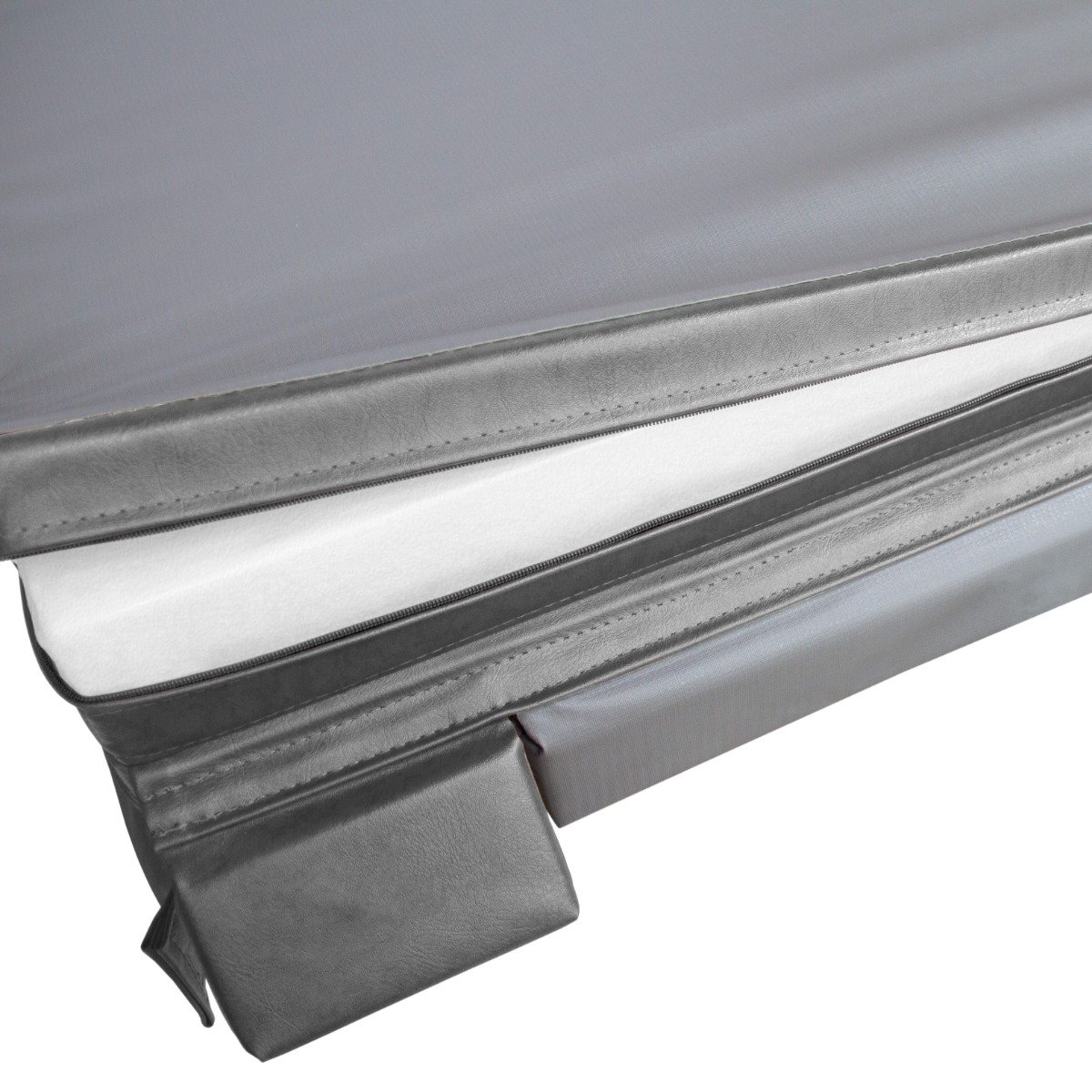 Spa Deksel Vierkant 2x2m Hard Top PVC Leer Grijs