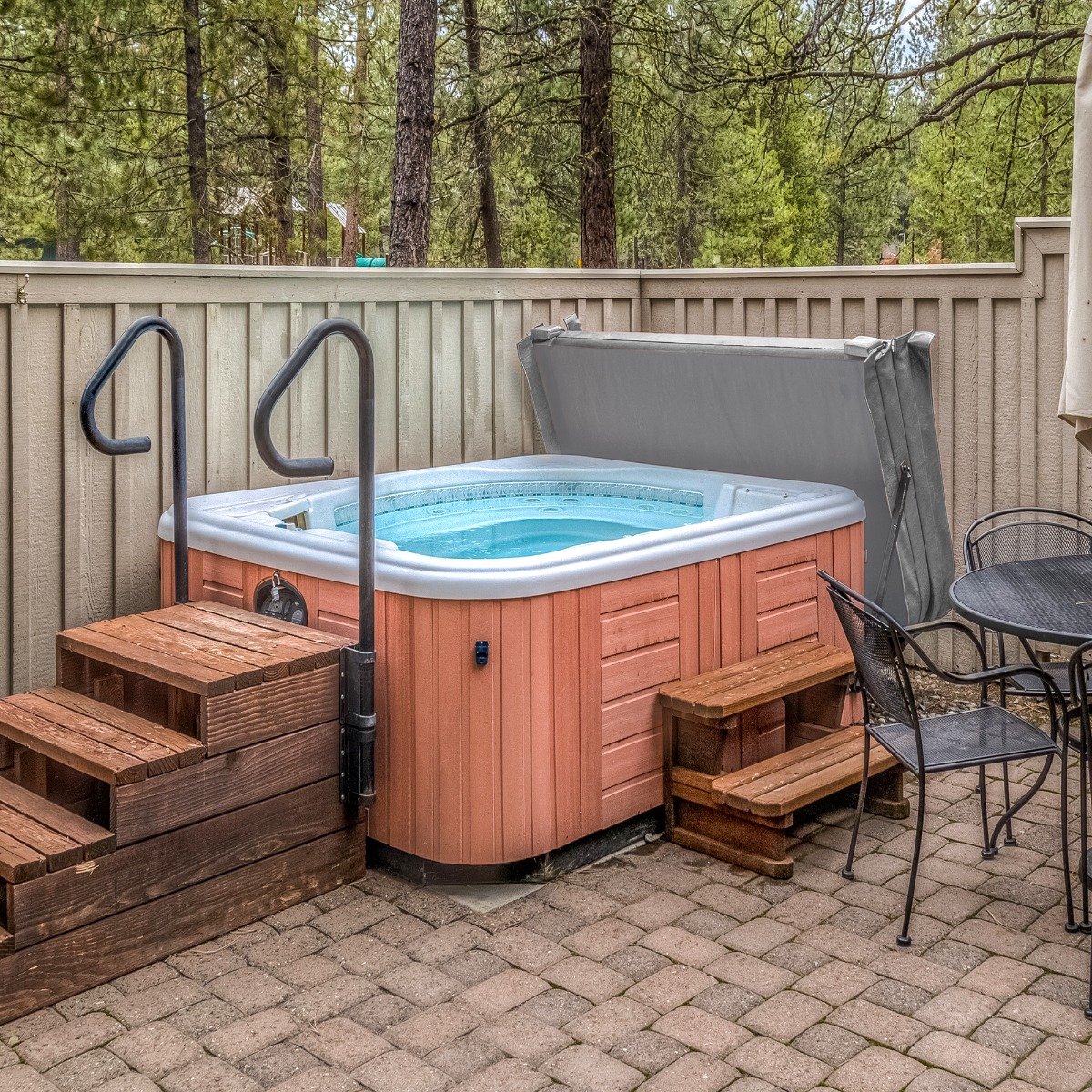 Spa Deksel Vierkant 2x2m Hard Top PVC Leer Grijs
