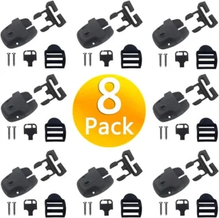 Spa-hottubafdekclips met sleutel en bevestigingsmateriaal, 8 stuks – zwart