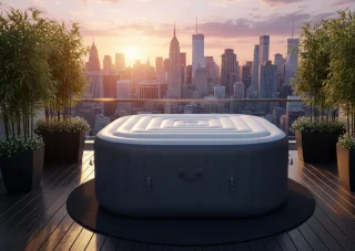 SpaCover 162 cm Opblaasbare Afdekking voor Vierkante Bubbelbaden (Mspa, Lay-Z-Spa)