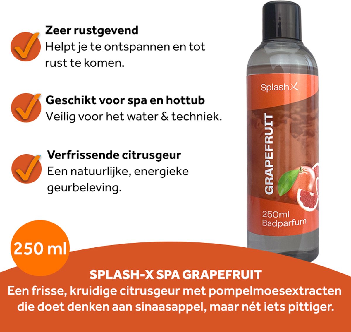 Wat vinden we goed aan de Splash-X Grapefruit spa geur 250 ml