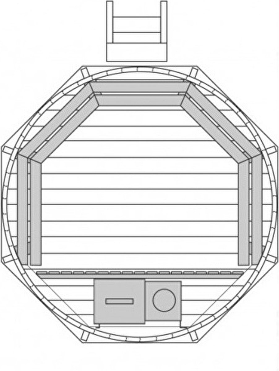 ThermoraLux Hottub 1900x1900mm ongemonteerd met houten cover