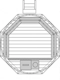 ThermoraLux Hottub 1900x1900mm ongemonteerd met houten cover
