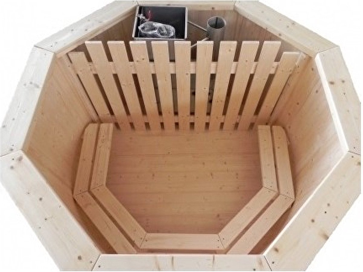 ThermoraLux Hottub 1900x1900mm ongemonteerd met houten cover