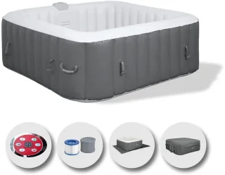 Thuys Lazy Z Spa Opblaasbare Jacuzzi 145x145x65 cm Grijs