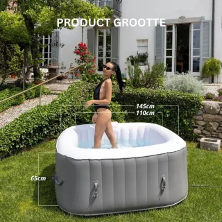 Thuys Lazy Z Spa Opblaasbare Jacuzzi 145x145x65 cm Grijs