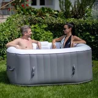 Thuys Lazy Z Spa Opblaasbare Jacuzzi 145x145x65 cm Grijs
