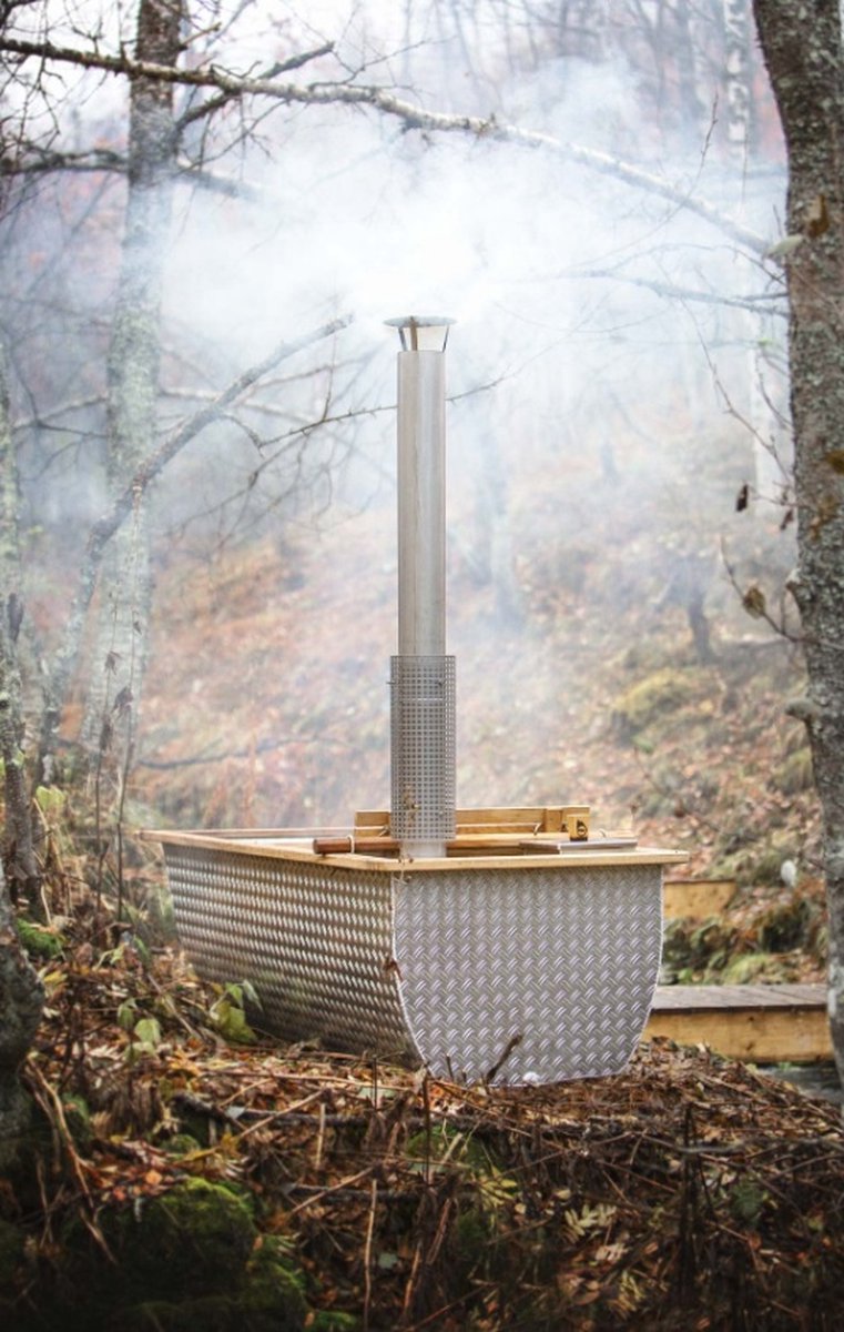 Ticra Outdoor Zweedse Hikki Hottub Aluminium Eikenhout