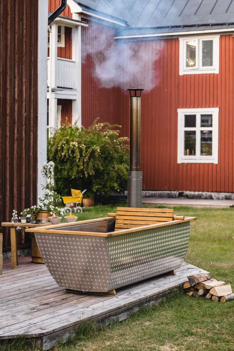 Ticra Outdoor Zweedse Hikki Hottub Aluminium Eikenhout