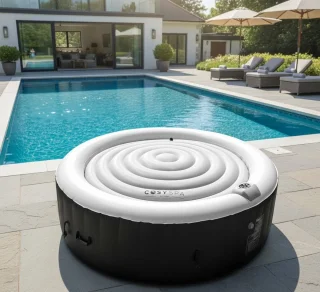 Universele Opblaasbare Jacuzzi Afdekking Ø160 cm – Grijs