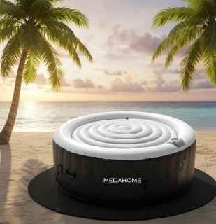Universele Opblaasbare Jacuzzi Afdekking Ø160 cm – Grijs