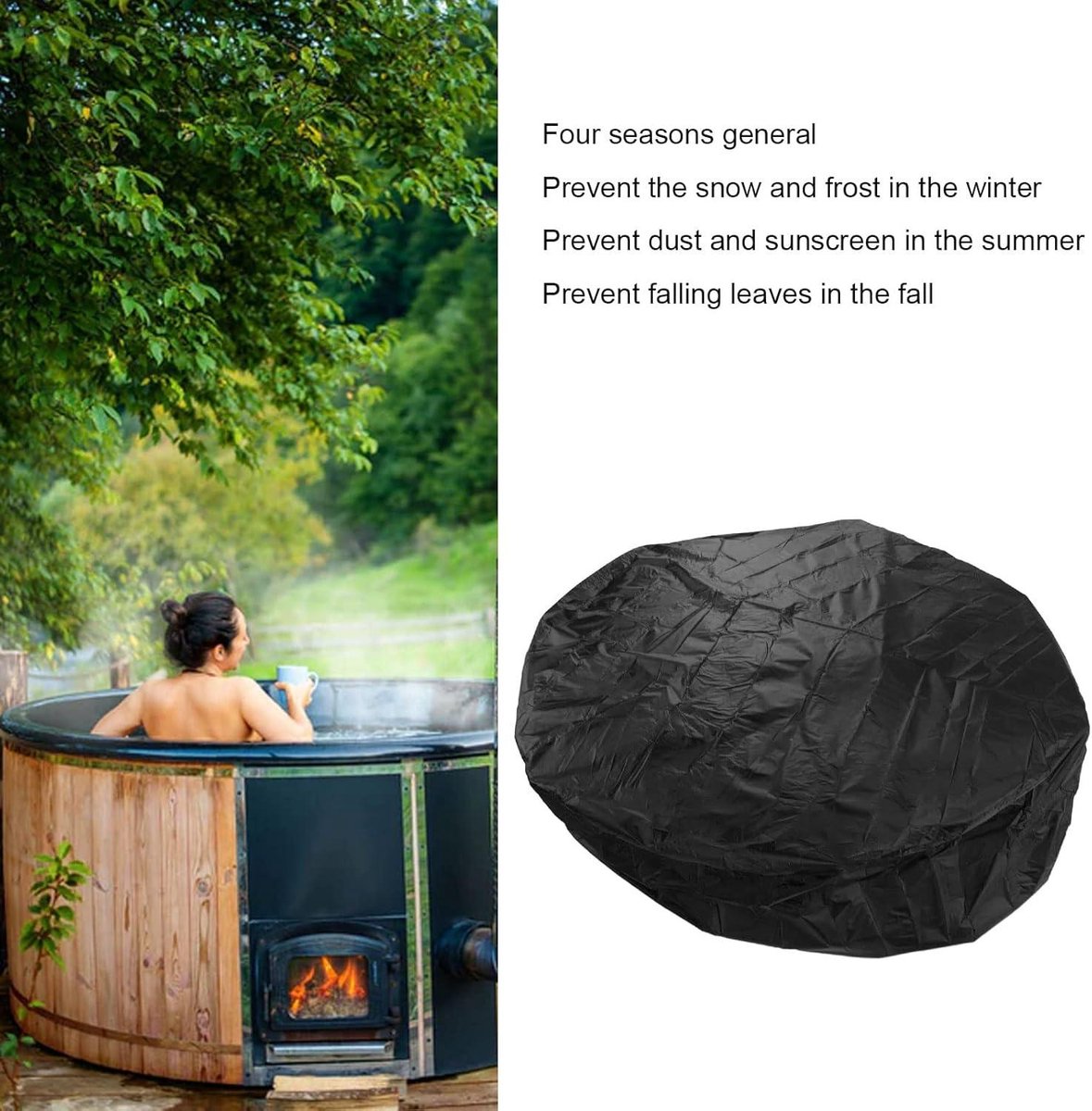 Wat vinden we goed aan de Universele Ronde Hot Tub Afdekkap 210 cm Zwart Polyester