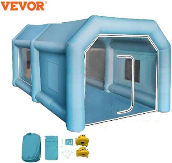 Verf Booth Opblaasbare Partytent Blauw 4x2.5x2.2M