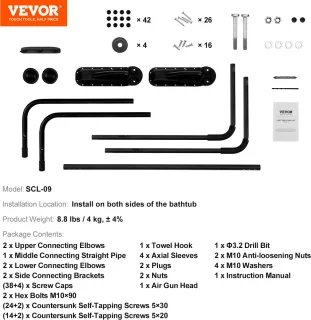 VEVOR Hot Tub Cover Lifter 175-255 cm