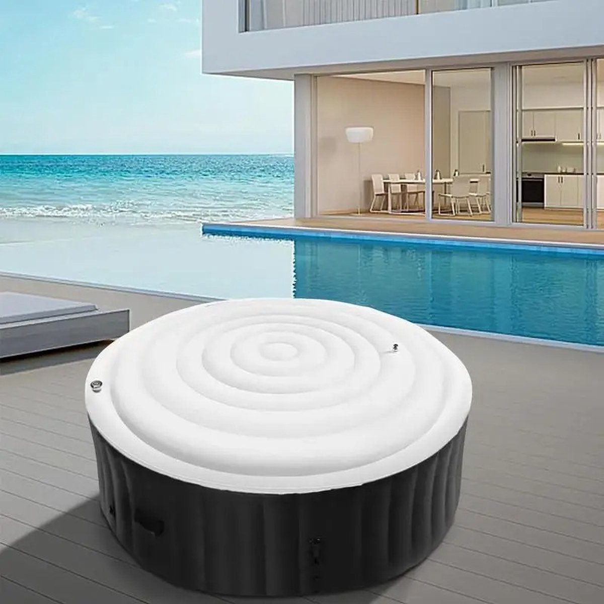 VirtuQuality Jacuzzi Rond Deksel 145 cm Wit