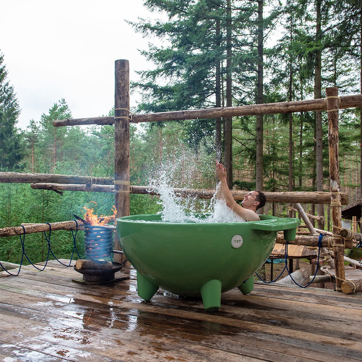 Weltevree Dutchtub Original Hottub Houtgestookt 600L Olijfgroen