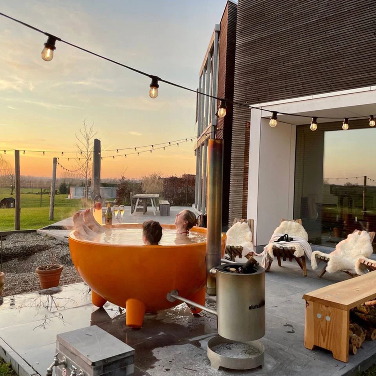 Weltevree Dutchtub Original Hottub Houtgestookt 600L Olijfgroen